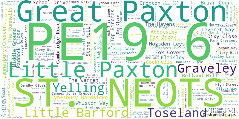 A word cloud for the PE19 6 postcode